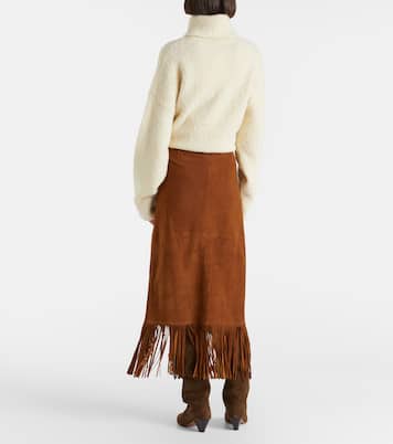 Fringed suede midi skirt | Polo Ralph Lauren