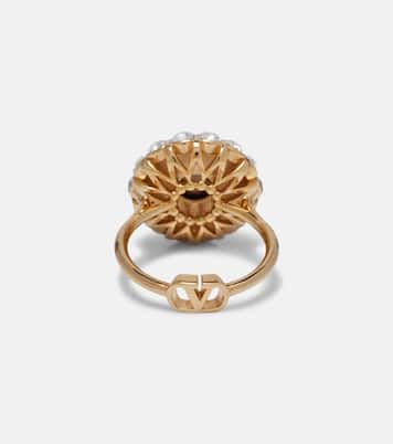 Bague VLogo en émail à cristaux | Valentino