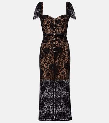 Verziertes Midikleid aus Spitze | Self-Portrait