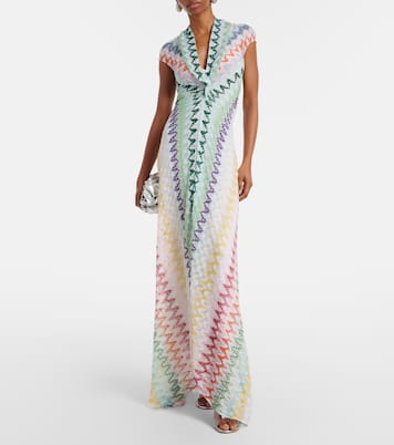 Zigzag lamé maxi dress | Missoni