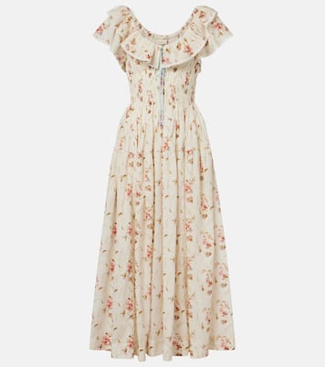 Robe midi Illiana en coton à motif floral | Dôen