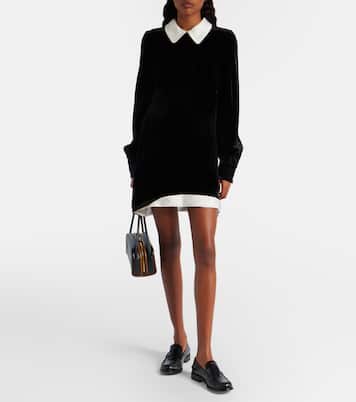 Asymmetric velvet minidress | Prada