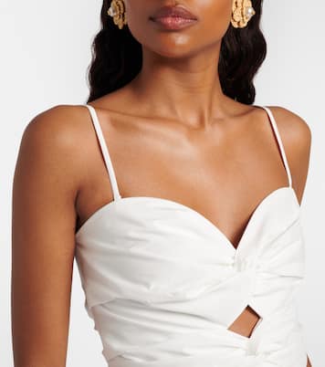 Cornelia cutout ruched cotton-blend top | Simkhai