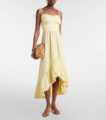 Besticktes Midikleid aus Baumwolle | Juliet Dunn