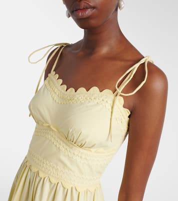 Besticktes Midikleid aus Baumwolle | Juliet Dunn