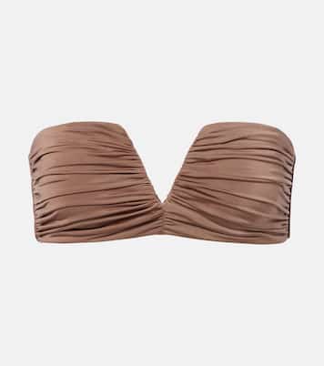 Clara ruched bandeau bikini top | Jade Swim