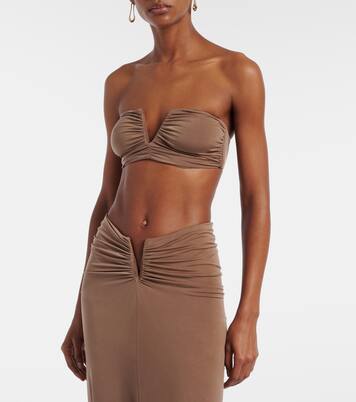 Clara ruched bandeau bikini top | Jade Swim