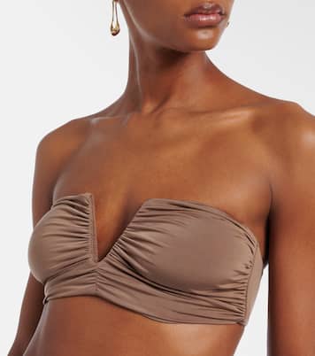 Clara ruched bandeau bikini top | Jade Swim