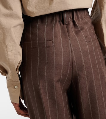 Chalk stripe wool cropped flared pants | Brunello Cucinelli