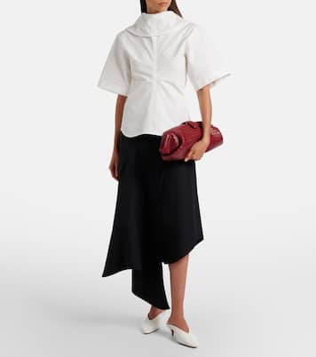 Jupe midi asymétrique en coton | Bottega Veneta
