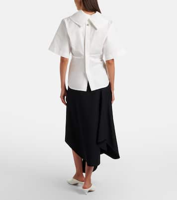 Jupe midi asymétrique en coton | Bottega Veneta