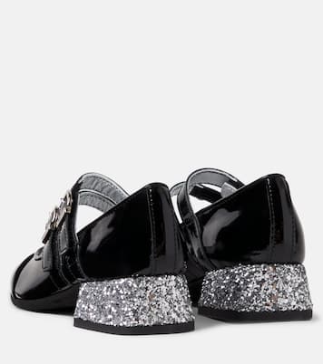 Ballerines Mary Jane en cuir verni à paillettes | Monnalisa