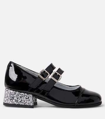 Ballerines Mary Jane en cuir verni à paillettes | Monnalisa