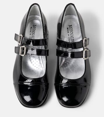 Ballerines Mary Jane en cuir verni à paillettes | Monnalisa