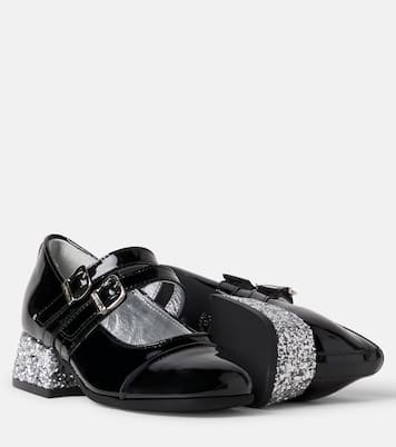 Ballerines Mary Jane en cuir verni à paillettes | Monnalisa