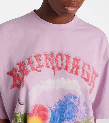 T-shirt in jersey di cotone con stampa | Balenciaga