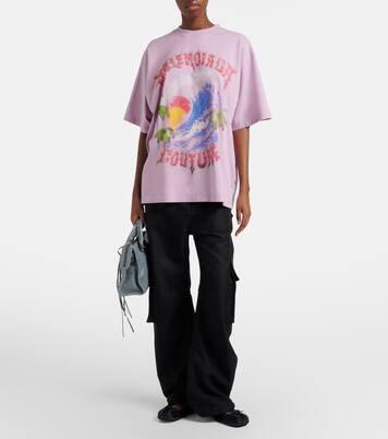 T-shirt in jersey di cotone con stampa | Balenciaga