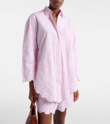 Embroidered cotton poplin shirt | Juliet Dunn