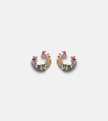 Boucles d'oreilles Rainbow en or 18 ct, diamants et saphirs | Suzanne Kalan
