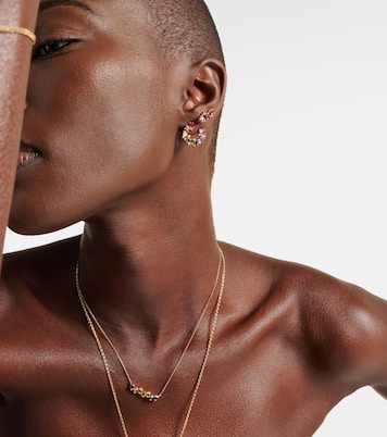 Boucles d'oreilles Rainbow en or 18 ct, diamants et saphirs | Suzanne Kalan