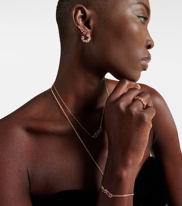 Boucles d'oreilles Rainbow en or 18 ct, diamants et saphirs | Suzanne Kalan