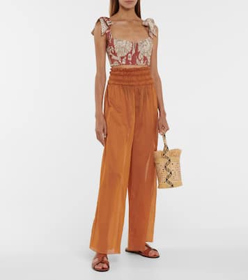 Cropped-Top Sunset Riders aus Leinen | Johanna Ortiz