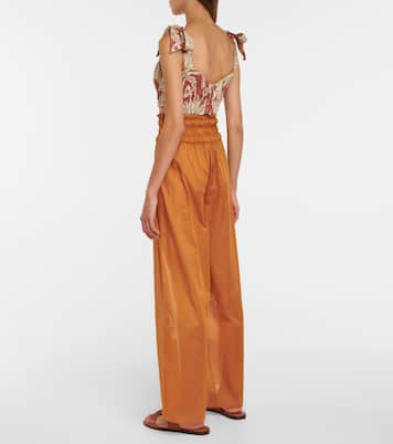 Cropped-Top Sunset Riders aus Leinen | Johanna Ortiz