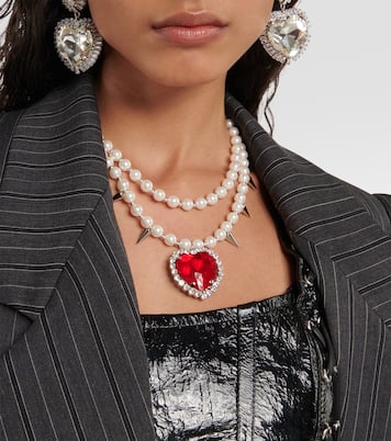 Embellished faux pearl necklace | Alessandra Rich