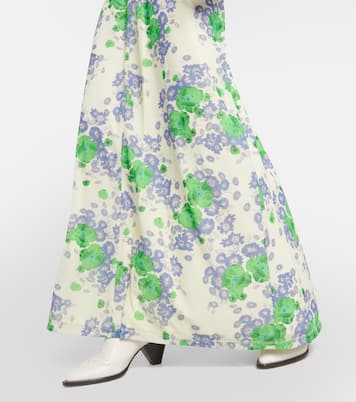 Bedrucktes Maxikleid aus Mesh | Ganni