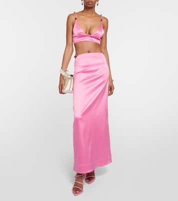 Cropped-Top aus Satin | Ganni
