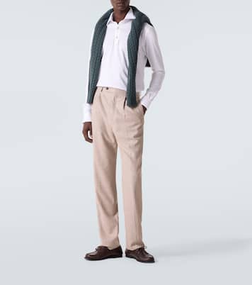 Cotton poplin polo top | Kiton