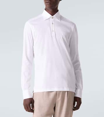 Cotton poplin polo top | Kiton