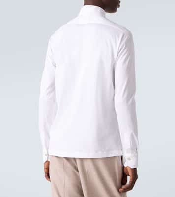 Cotton poplin polo top | Kiton