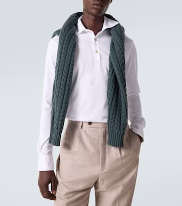 Cotton poplin polo top | Kiton
