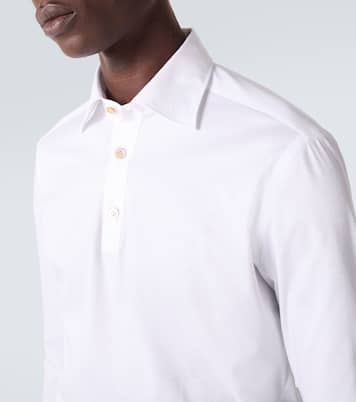 Cotton poplin polo top | Kiton