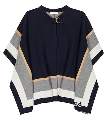 Cotton and wool poncho | Chloé Kids