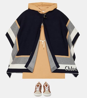 Cotton and wool poncho | Chloé Kids
