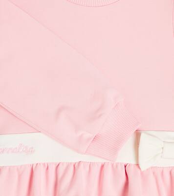 Baby bow-detail cotton-blend sweatshirt | Monnalisa