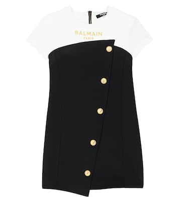 Logo embroidered dress | Balmain Kids