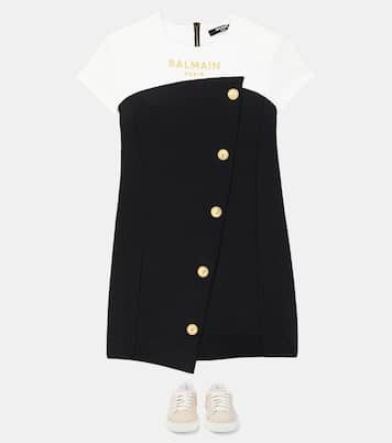 Logo embroidered dress | Balmain Kids