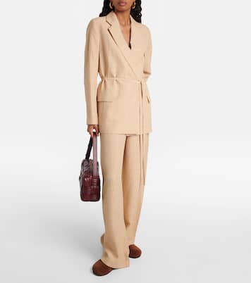 Pantalon ample Gibellina Mawn en soie mélangée | Joseph