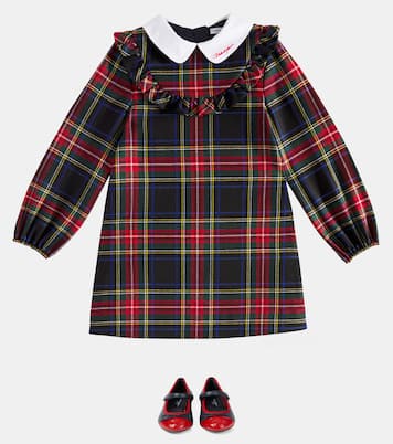 Plaid wool-blend dress | Dolce&Gabbana Kids
