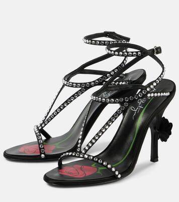 Crystal-embellished satin sandals | Magda Butrym