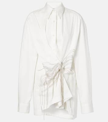 Embellished gathered cotton blouse | Dries Van Noten