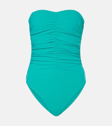 Gathered strapless swimsuit | Karla Colletto