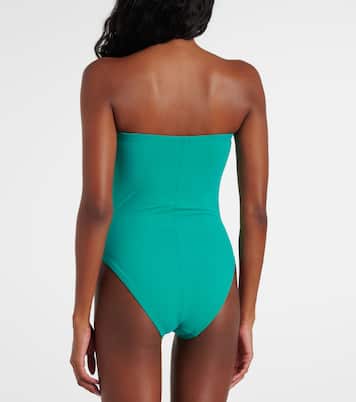 Gathered strapless swimsuit | Karla Colletto