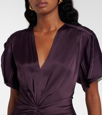 Gathered satin maxi dress | Victoria Beckham