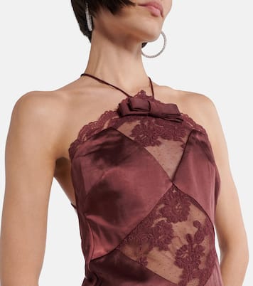 Robe aus Satin mit Spitze | Self-Portrait