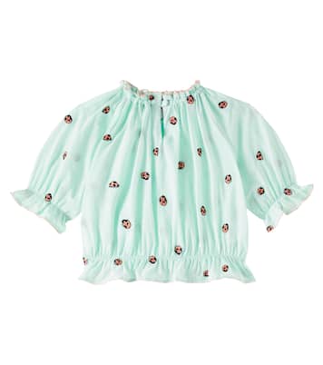 Embroidered cotton top | Stella McCartney Kids
