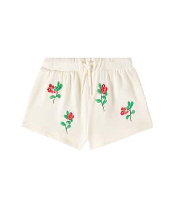 Lingoberries embroidered cotton shorts | Mini Rodini